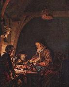 Gerard Dou Old Woman Cutting Bread oil painting artist